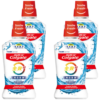 Colgate 高露潔 全效亮白去漬漱口水, 500ml, 4瓶
