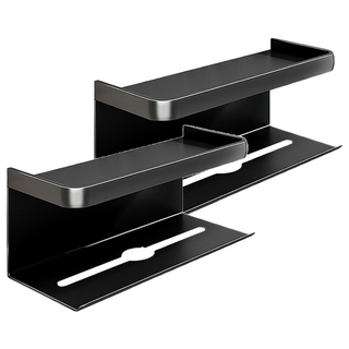 FAmILyLIFE 生活 航太鋁免打孔雙層衛生紙置物架 加長款 A-233-BK, 極簡黑, 2個