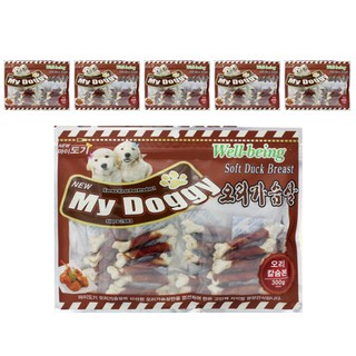 마이도기 강아지 건조간식, 오리칼슘본, 300g, 6개