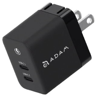 ADAM elements 亞果元素 OMNIA X35C GaN 35W 雙孔智慧分流迷你快速電源供應器, 黑色, 1個