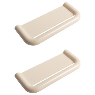 MYUMYU 沐慕家居 附無痕貼片免釘層架 33 x 13.5 x 3.2cm 奶油白 2個