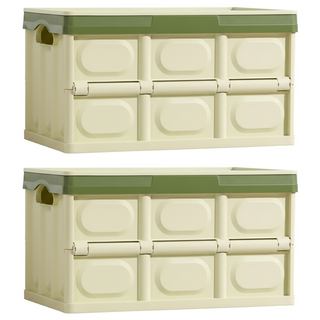 折疊收納箱 30公升容量, 39 x 26.5 x 22cm, 抹茶綠, 2個