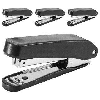 PLUS 普樂士 PS-10E訂書機 黑灰, 4入