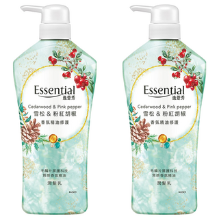 Essential 逸萱秀 雪松+粉紅胡椒香氛精油修護潤髮乳, 700ml, 2瓶