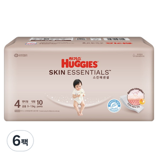 하기스 스킨에센셜 팬티형 기저귀 남여공용, 4단계, 60매