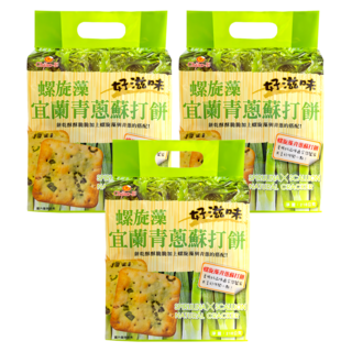 Chiao-E 巧益 螺旋藻宜蘭青蔥蘇打餅, 216g, 3包