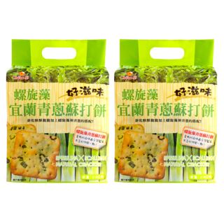 Chiao-E 巧益 螺旋藻宜蘭青蔥蘇打餅, 216g, 2包