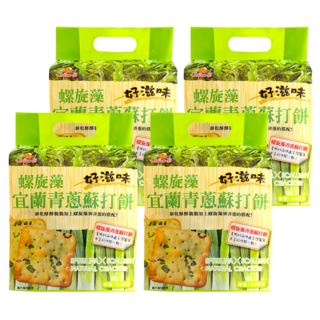 Chiao-E 巧益 螺旋藻宜蘭青蔥蘇打餅, 216g, 4包