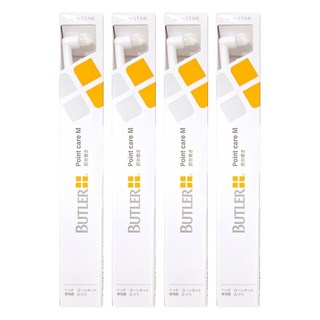 SUNSTAR 三詩達 BUTLER 單束型尖頭軟毛牙刷 01M 新手柄設計 操作性優越, 4支