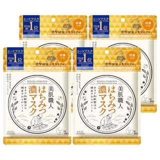 KOSE 高絲 CLEAR TURN 光映透 美肌職人蜂蜜濃潤光澤面膜, 7入, 4包