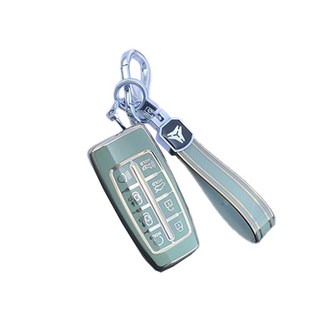 坎托 CRONICLE 克羅尼柯 Genesis gv80 / gv70 / g80 / g70 / gv60 黃水晶鑰匙殼, 綠色, Genesis 6/8按鍵款