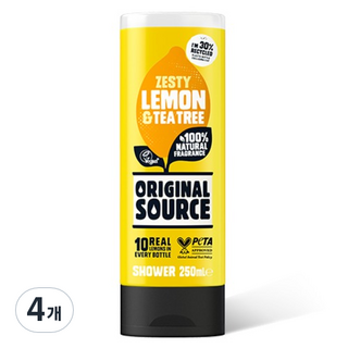 오리지널소스 샤워젤 레몬 티트리, 4개, 250ml