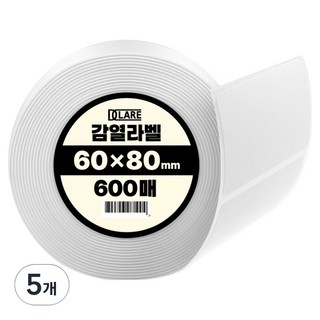 DCLARE 條碼打印機用感熱標籤紙 600張, 5個