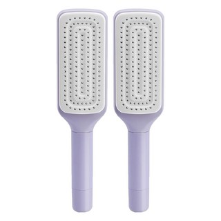 旋轉直髮梳, 2支, 紫色