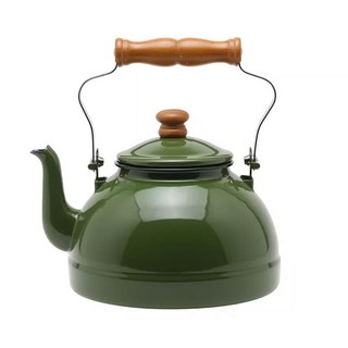 TSUKI-USAGI 月兔印 原木柄琺瑯茶壺, 森林綠, 2.2L, 1個