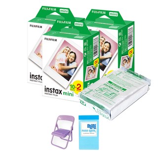 Instax底片紙角 60入+銀箔包裝 10入+相片椅 隨機出貨+GL相冊組, 1套, 迷你底片