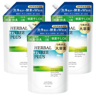 Mitsuei 草本酵素洗衣精補充包 洗淨成分+酵素W效果 24小時抗菌防臭, 1L, 3包