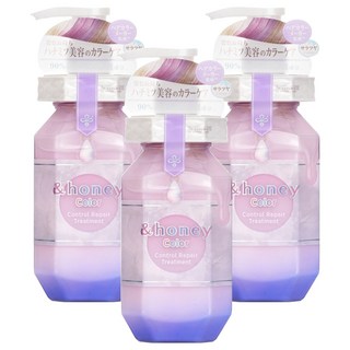 &honey Color 炫彩護色修護洗髮精 1.0, 3瓶, 蜂蜜精華深層滋養, 染後護色首選, 440ml