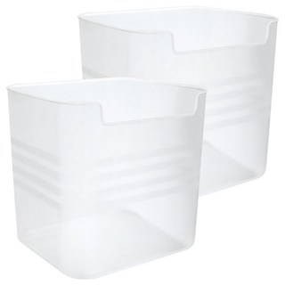 E.dot 雙開口冰箱收納盒 2件組 透明可視 分類整齊, 透白色, 1組