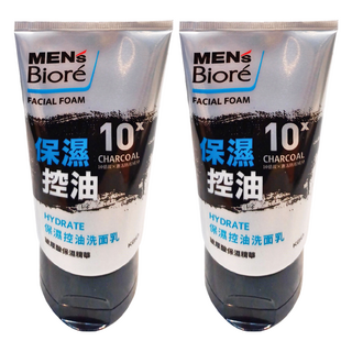MEN's Biore 台灣公司貨 保濕控油洗面乳, 100g, 2條