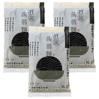 自在食刻 竹炭蒟蒻黑麵, 3包, 200g