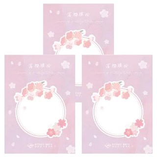 CARD LOVER 信的戀人 落櫻繽紛便利貼, 圓框, 3本, 1組