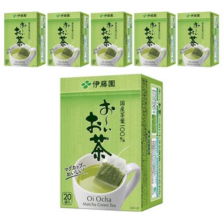 伊藤園 抹茶綠茶包 36g (20入) 日本國產茶葉 三角立體茶包, 6包