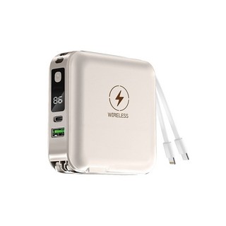 Kinyo 7in1雙線夾心萬用充 Type-C + Lightning, KPB-2650, 米色