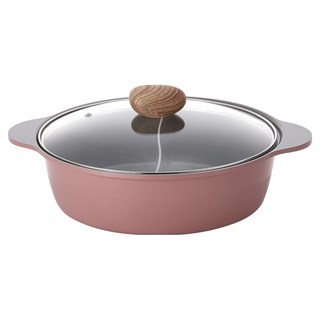 NEOFLAM 台灣原廠公司貨 IH鴛鴦鍋湯鍋, 28cm, 丹麥粉, 1個