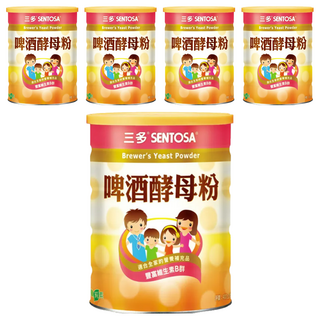SENTOSA 三多 啤酒酵母粉 400g/罐，富含蛋白質、維生素B群和礦物質，膳食纖維，全家人的營養補充品，純素配方, 5罐