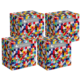 MEDIHAND 美恆 PVC透明手套 M 繽紛, 50個, 4盒