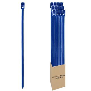 POLYWELL 寶利威爾 可鬆式束線帶 PW15-T65-0082, 藍色, 100條