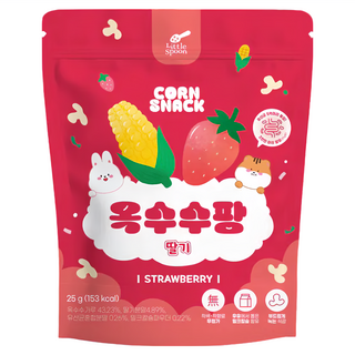 Little Spoon 益生菌爆米香 - 草莓玉米 無色素、無香料、無添加物 夾鏈袋包裝, 25g, 1包