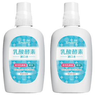 Smiling 百齡 乳酸酵素漱口水 瑪黛茶薄荷, 700ml, 2瓶