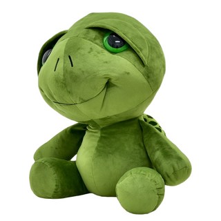 大眼龜 海龜 烏龜玩偶 坐姿 適用年齡：3歲以上, 12吋, 深綠色, 1個