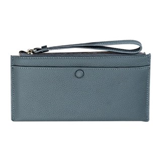 LIKEHOUSE 喜番屋 真皮頭層牛皮6卡位女士手拿包錢包長夾 LH1046, 杏仁綠, 21.5 x 11 x 1.5cm, 1個