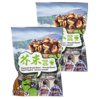 六福風味蠶豆芥末 香酥脆口台式零食, 100g, 2包