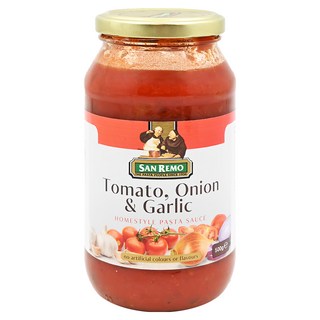 SAN REMO 頂級義大利麵醬 蕃茄大蒜, 500g, 1罐