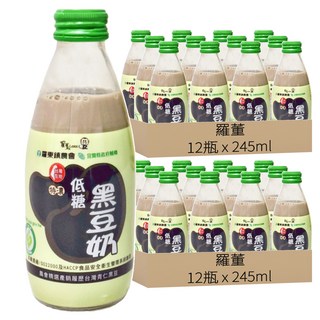 Loton 羅董 特濃低糖黑豆奶, 245ml, 24瓶