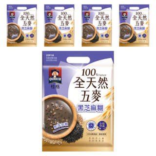 QUAKER 桂格 全天然五麥 黑芝麻糊 無添加糖 10包入, 190g, 5袋