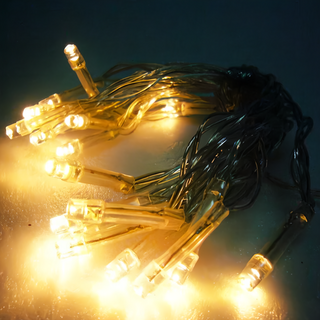 摩達客 聖誕燈LED燈串20燈電池燈 200cm, 暖白光/透明線, 1組