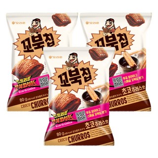 ORION 好麗友 烏龜玉米脆片 巧克力吉拿棒口味, 80g, 3包