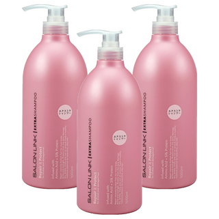 KUMANO 熊野油脂 無矽靈平衡保濕修護沙龍洗髮精 粉瓶, 1L, 3瓶