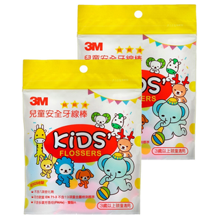 3M 兒童安全牙線棒 超細滑 3歲以上, 5cm, 38支, 2包