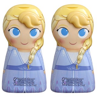 AIR-VAL Frozen Elsa 艾莎 2合1沐浴洗髮精 400ml 迪士尼經典動畫 頭髮與身體清潔 甜甜花果香 溫和清潔, 2瓶