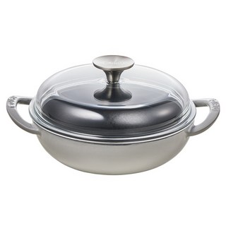 EJIRY 電磁爐用黑鐵高圓頂雙柄迷你炒鍋, 18cm, 灰色, 1個