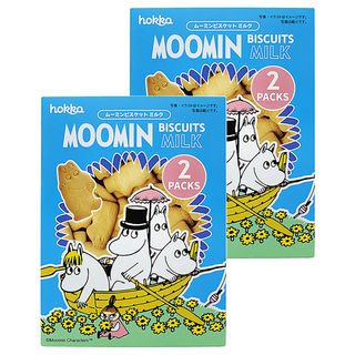 hokka 北陸製菓 嚕嚕米造型餅乾 奶香味十足 濃郁牛奶內餡 精巧小袋裝 方便攜帶 日本製造, 72g, 2盒