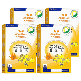 Angel LaLa 天使娜拉 蜂王乳糖衣錠 含芝麻素、輔酵素Q10, 30錠, 550mg, 4盒