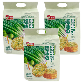 福伯 香蔥薄脆餅 酥香口感, 260g, 3包