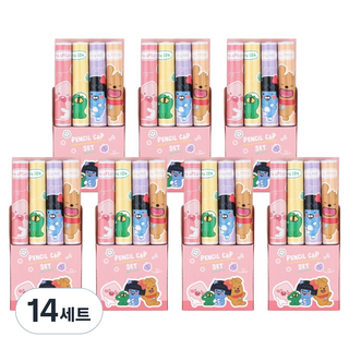 KAKAO FRIENDS Little Friends 可愛鉛筆帽4件組, 14套, 粉紅色
